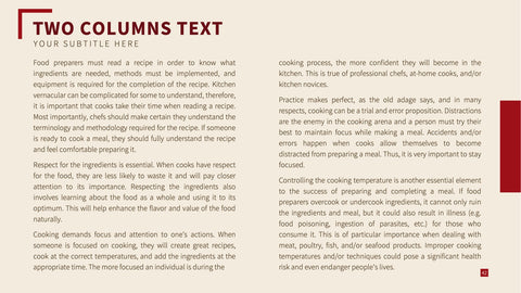 Food Infographics for Menus & Nutrition