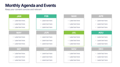 Monthly Agenda and Events Presentation