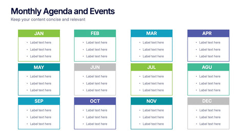 Monthly Agenda and Events Presentation