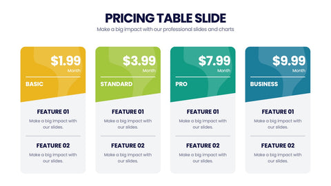 Pricing Table Infographics