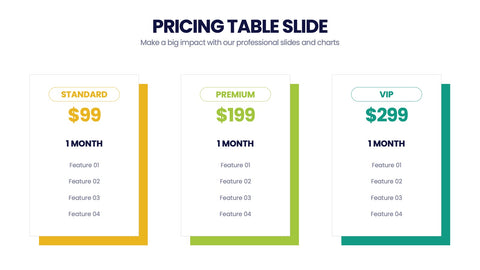 Pricing Table Infographics