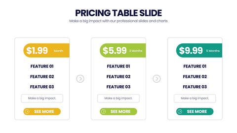 Pricing Table Infographics