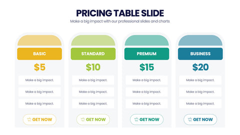 Pricing Table Infographics
