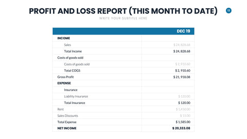 Profit and Loss Infographics
