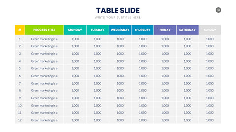 Table Infographics for Data Comparison & Reports