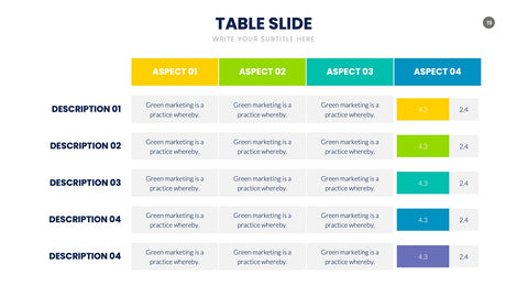 Table Infographics for Data Comparison & Reports