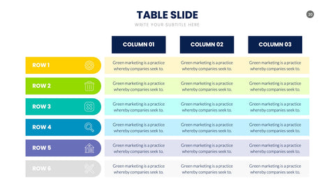 Table Infographics for Data Comparison & Reports