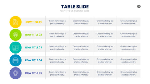 Table Infographics for Data Comparison & Reports