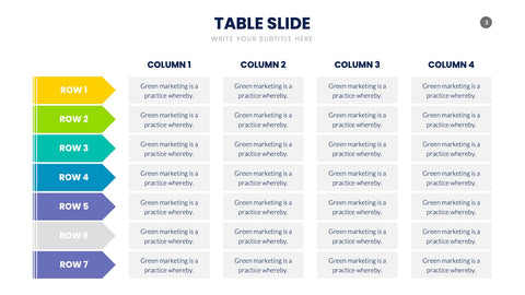 Table Infographics for Data Comparison & Reports
