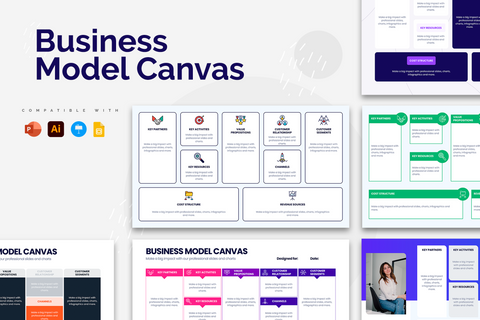 Business Model Canvas Templates for Powerpoint, Keynote, Google Slides