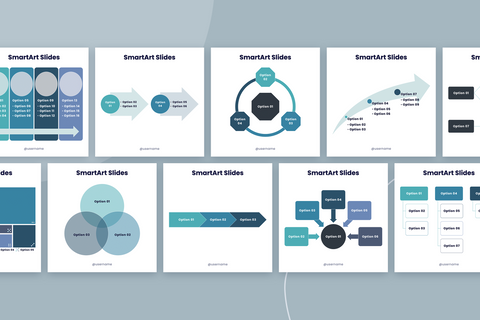 Square Smart Art Posts for PowerPoint