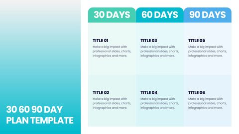 30 60 90 Day Plan Infographics