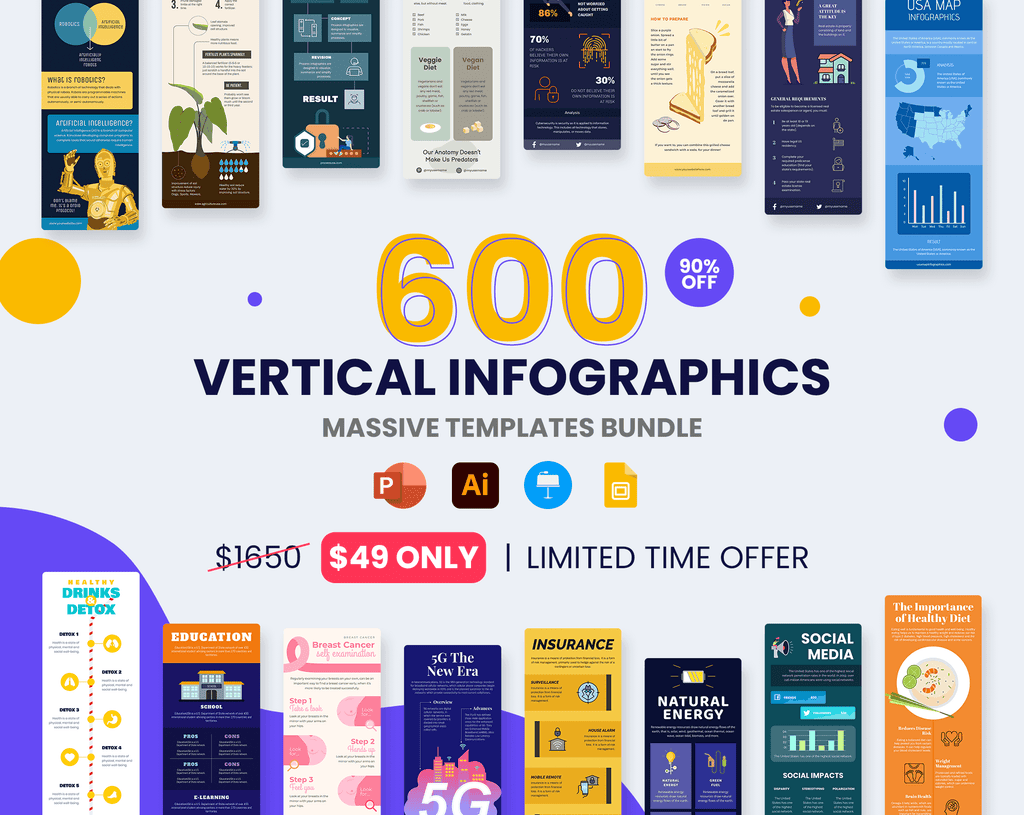 Vertical Infographic Templates Bundle