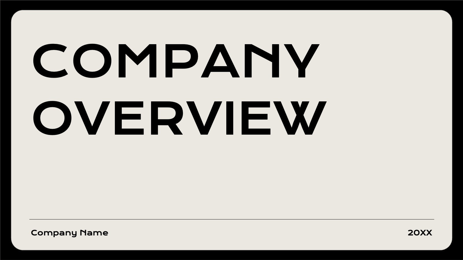 Company Overview Presentation