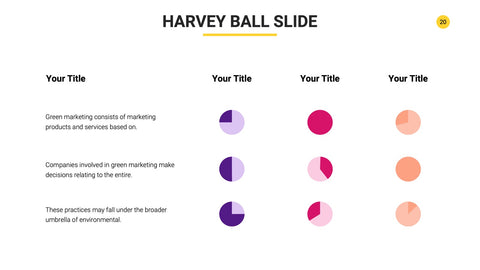Harvey Ball Infographics for Scoring & Comparisons