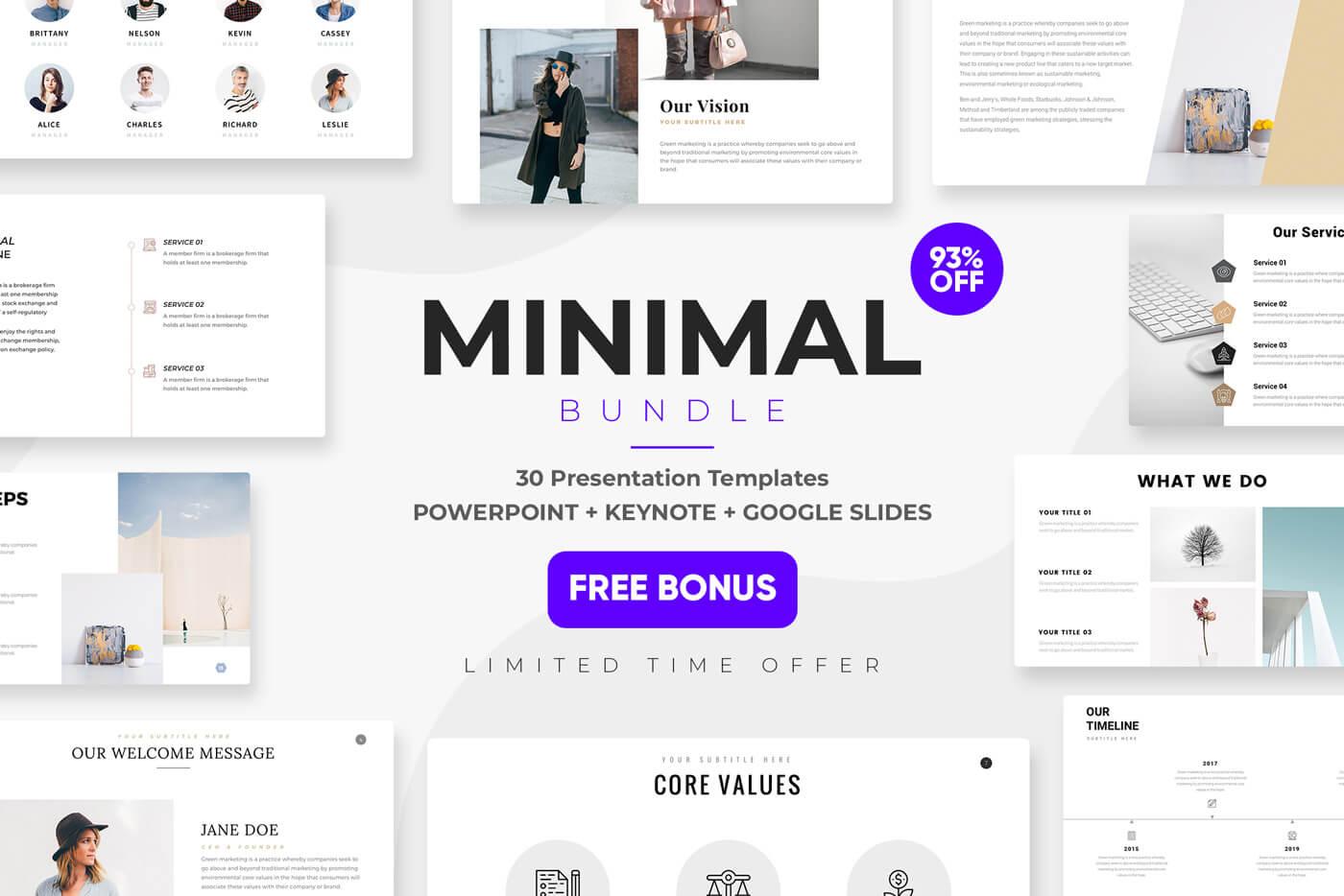 Minimal bundle templates