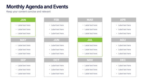 Monthly Agenda and Events Presentation slide 2