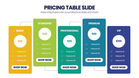 Pricing Table Infographics