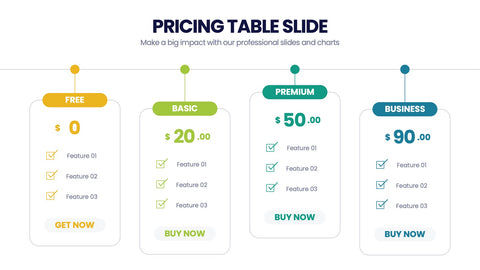 Pricing Table Infographics
