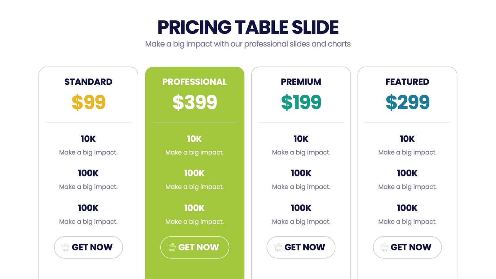 Pricing Table Infographics