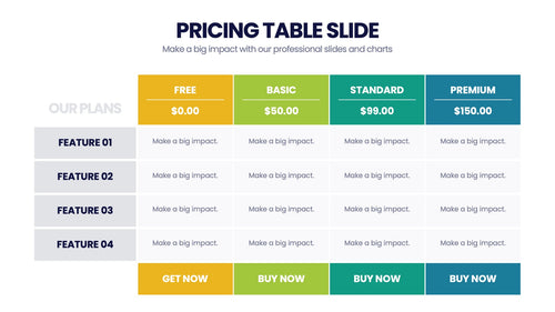 Pricing Table Infographics slide 2