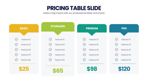 Pricing Table Infographics