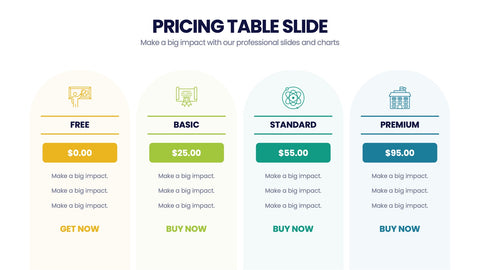 Pricing Table Infographics
