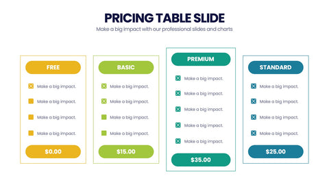 Pricing Table Infographics