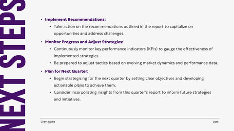 Quarterly Status Report Presentation