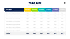 Table Infographics slide 13