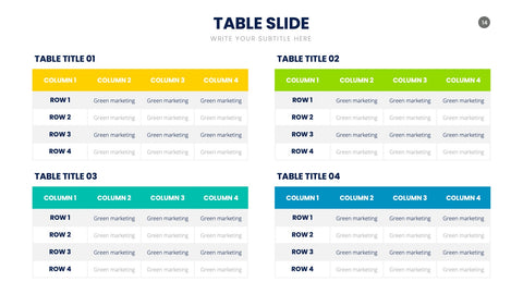 Table Infographics for Data Comparison & Reports
