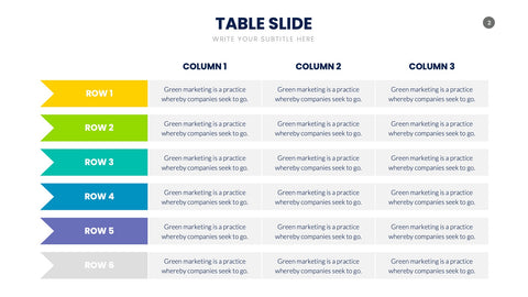 Table Infographics for Data Comparison & Reports