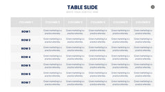 Table Infographics slide 4