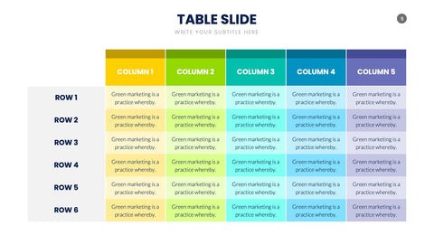 Table Infographics for Data Comparison & Reports