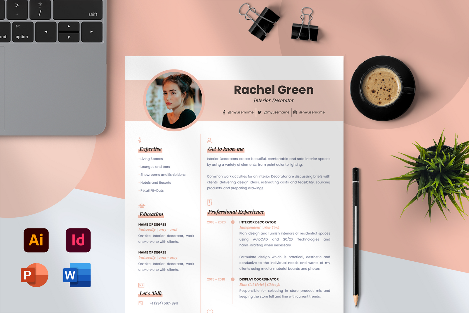 Aria Resume + Cover Letter Template