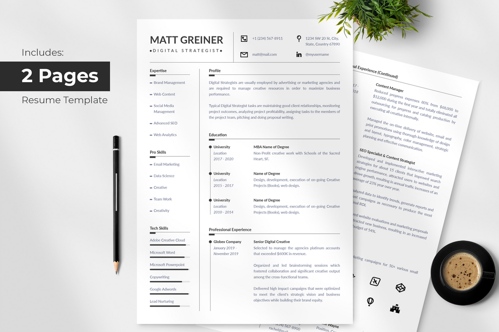 Matt Resume + Cover Letter Template