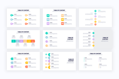 Table of content Slides for PowerPoint, Keynote, Google Slides and Illustrator