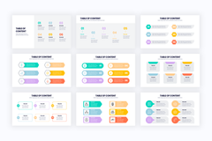 Table of content Slides for PowerPoint, Keynote, Google Slides and Illustrator