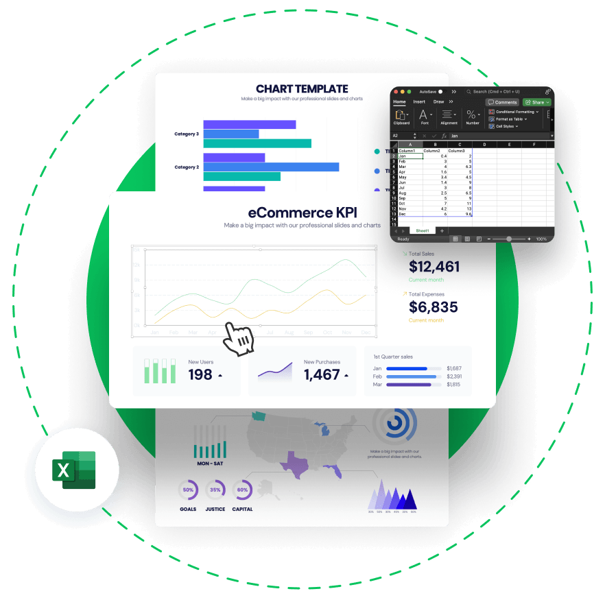 Maps, charts and Excel infographics